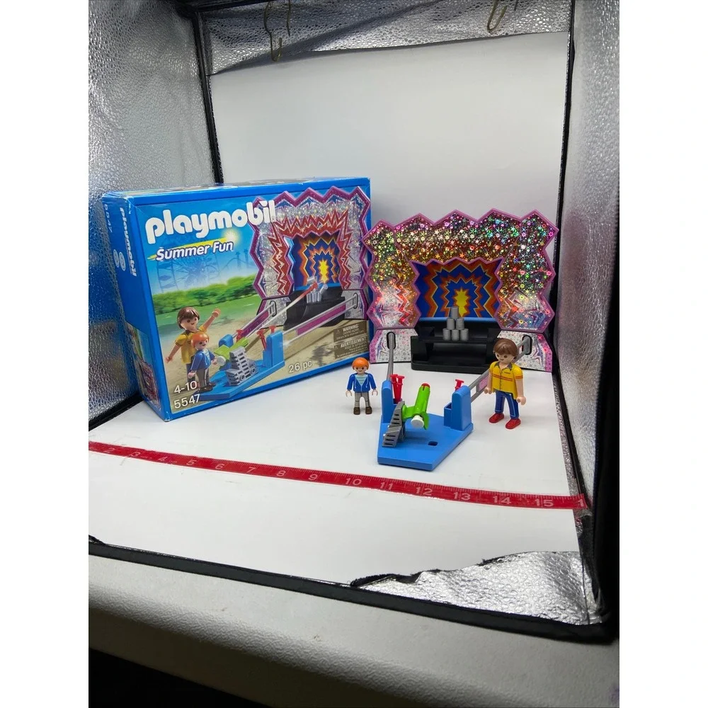 Playmobil Summer Fun 5547 Can Shooting Carnival Game Blue Incomplete Set 2013